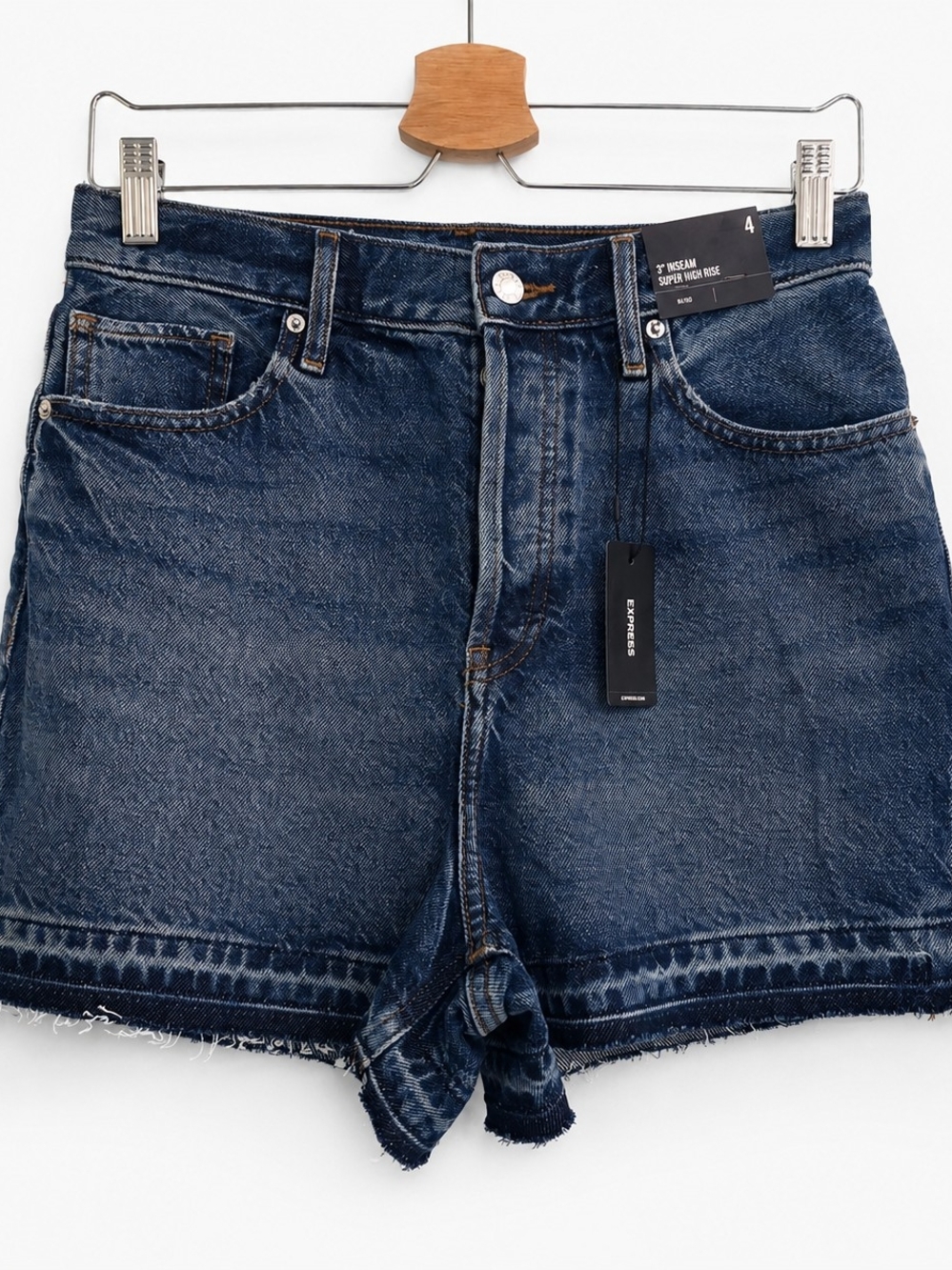 Express High-Rise Dark Blue Denim Shorts Size 4
